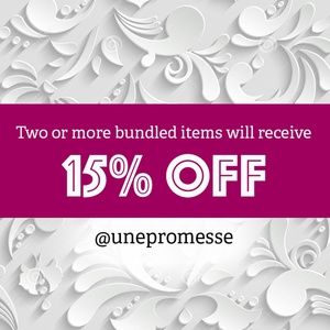 Two or more bundled items will receive 15% OFF
